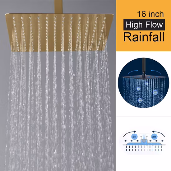 Soffione doccia quadrato da bagno all'ingrosso 200 * 300 mm Soffione doccia a pioggia superiore