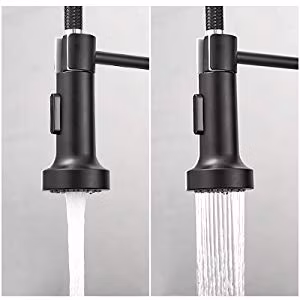 Rubinetto da cucina nero con maniglia estraibile a molla singola, certificato Cupc, in ottone massiccio, senza piombo, diretto dalla fabbrica Aquacubic