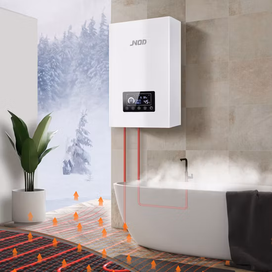 Jnod Sistema di riscaldamento tutto in uno con caldaie elettriche con uscita ad alta temperatura 85c per riscaldamento domestico e doccia con vasca idromassaggio